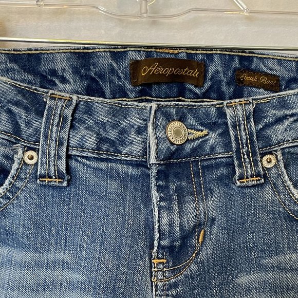 Aéropostale Y2K Stretch Boot Jeans 3/4 Short - Picture 4 of 11